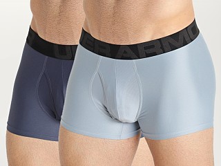 Model in downpour gray Under Armour Tech Mesh Boxerjock 2-Pack