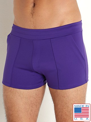 Model in purple LASC 2" Sport Shorts