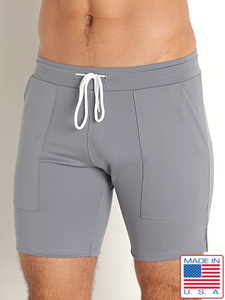 Model in silver LASC 7" Sport Shorts