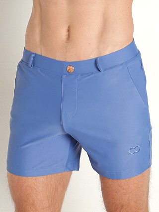 Model in pastel blue 2EROS Bondi Swim Shorts