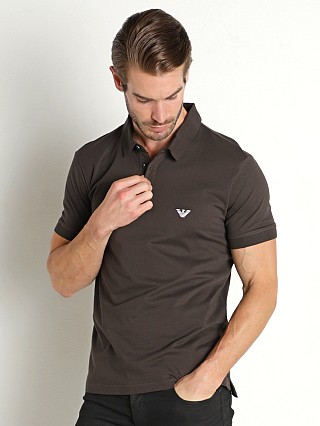 Model in dark land Emporio Armani Embroidery Logo Polo Shirt