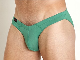 Model in abundant green Jack Adams Modal Bikini Brief