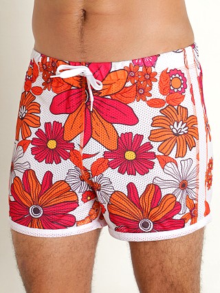 Model in flower power pink Jack Adams Mesh Freestyle Short