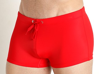 Model in red Diesel Brad Swim Trunk