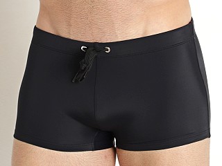 Model in black Diesel Brad Swim Trunk