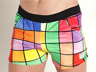 Model in multicolor Modus Vivendi Inclusive Shorts