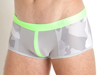 Model in grey Modus Vivendi Desert Swim Trunk