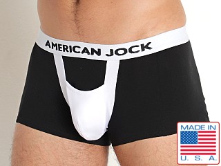 Model in black/white American Jock Boxer Brief