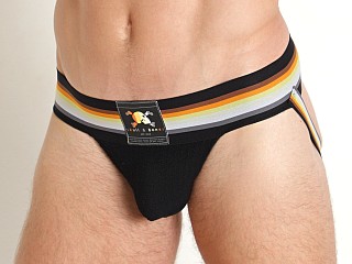 Model in black Skull & Bones Bear Pride Locker Room Jockstrap