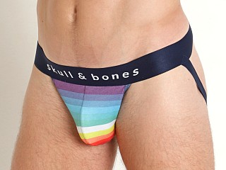 Model in print Skull & Bones Heritage Pride Stripe Jockstrap