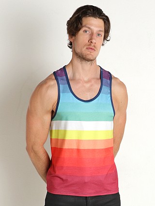 Model in print Skull & Bones Heritage Pride Stripe Tank Top