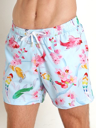 Model in print Skull & Bones Koi Swim Short