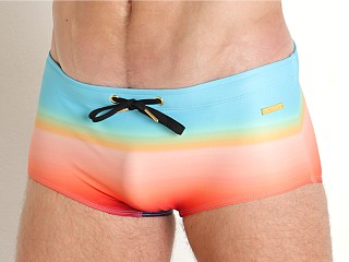 Model in ombre Skull & Bones  Swim Trunk