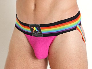 Model in pink Skull & Bones Pride Locker Room Jockstrap