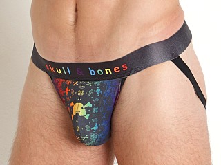 Model in print Skull & Bones Rainbow Bandana Jockstrap