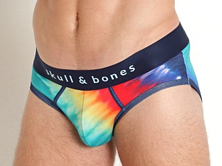 Model in print Skull & Bones Rainbow Tie Dye Brief