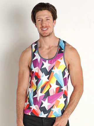 Model in print Skull & Bones Shooting Star Tank Top