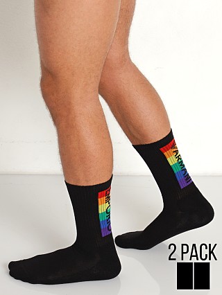 Model in black Emporio Armani Rainbow Short Socks 2-Pack