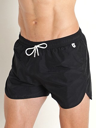 Model in black Manstore Beach Club Swim Shorts