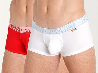 Model in pure/love white/red Private Structure Pride Trunks 2-Pack