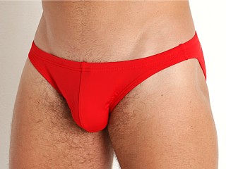 Model in red Nasty Pig Core Micro Swim Bikini