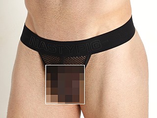 Model in black Nasty Pig Open Access Thong