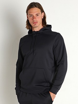 Model in black Under Armour Fleece Hoodie