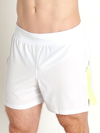 Model in gray mist/reflective Under Armour Launch Elite 5'' Short