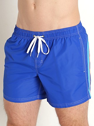 Model in electro blue #1 Sundek 14" Elastic Waistband Surf Trunk