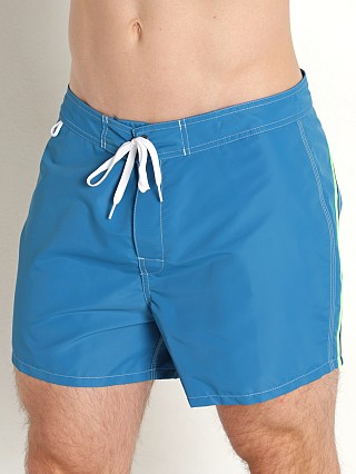 Model in aegean blue #2 Sundek 14" Classic Low-Rise Boardshort