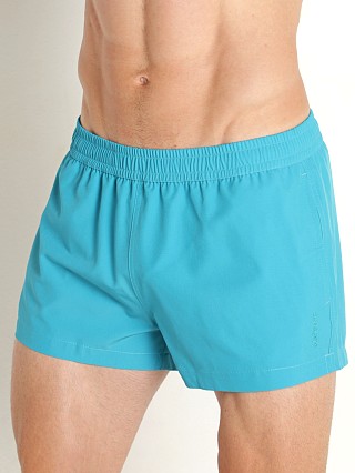 Model in mint Olaf Benz Blu 2255 Beach Swim Shorts