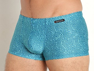 Model in labyrinth print Olaf Benz Blu 2250 Beach Swim Trunk