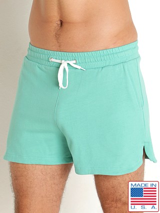 Model in spearmint Go Softwear Pacific French Terry Pocket Short