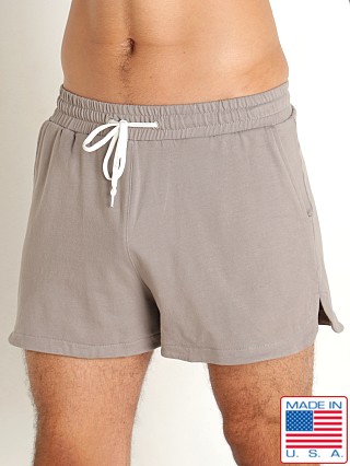 Model in silver grey Go Softwear Pacific French Terry Pocket Short