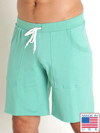 Model in spearmint Go Softwear Pacific French Terry Workout Short