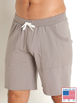 Model in silver grey Go Softwear Pacific French Terry Workout Short