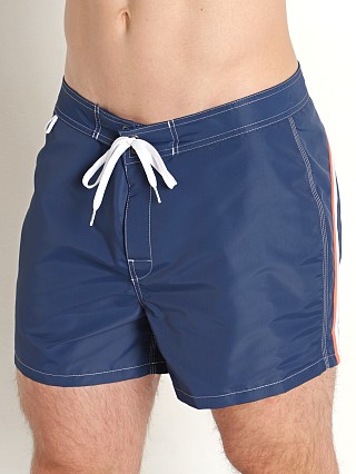 Model in navy #24 Sundek 14" Classic Low-Rise Boardshort