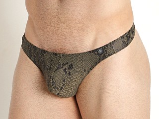 Model in khaki TOF Paris Splendid Swim Thong