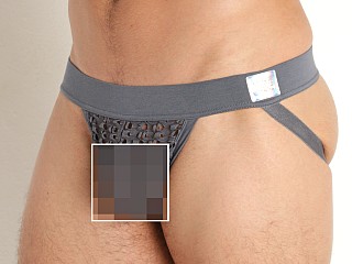 Model in grey Modus Vivendi Hole Mesh Jockstrap