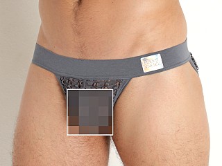 Model in grey Modus Vivendi Hole Mesh Tanga Sports Brief