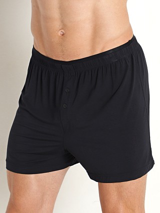 Model in black beauty 2xist Modal Knit Boxer