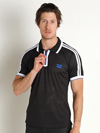 Model in black Nasty Pig Alliance Polo Shirt