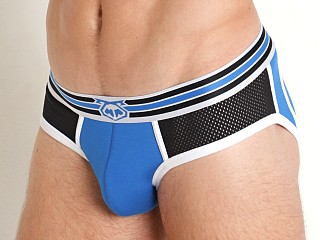 Model in chelsea blue/black Nasty Pig Xposed Classic Brief