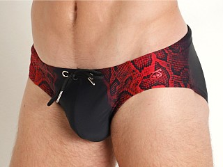 Model in python print Nasty Pig Wild Side Swim Bikini