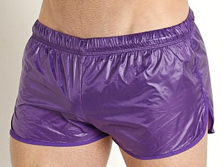 Model in purple Mckillop Drip Ripstop Nylon Swim & Gym Shorts