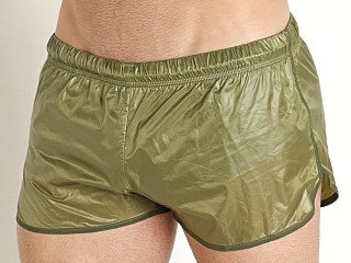 Model in army Mckillop Drip Ripstop Nylon Swim & Gym Shorts