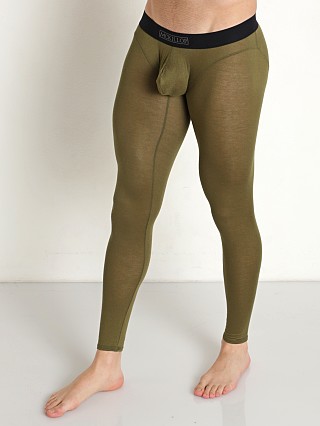 Model in army Mckillop Hoist Bulge Whisper Long Johns