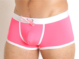 Model in pink TOF Paris Neon Swim Trunk