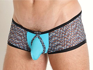 Model in aqua Gregg Homme Bare Maximiser Trunk