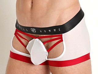 Model in white Gregg Homme Slingshot Trunk